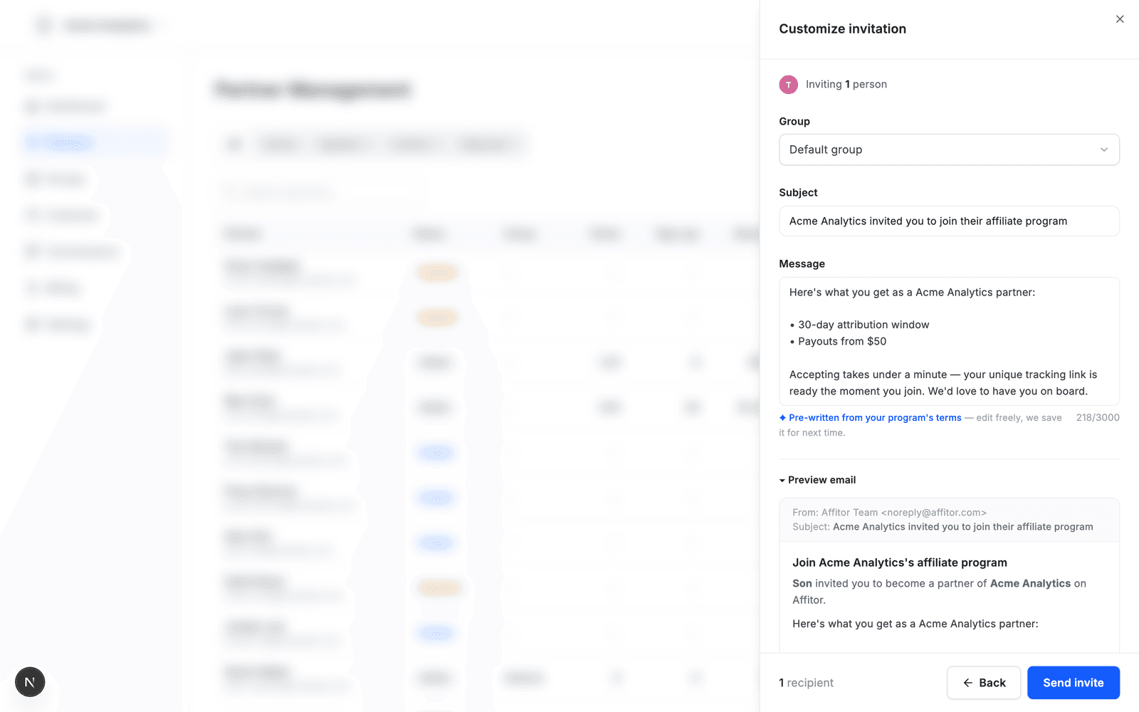 Live preview of the exact email recipients receive
